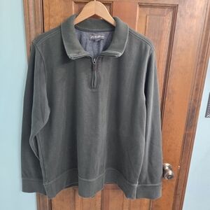 Eddie Bauer Men's Olive Zip-Up Sweater